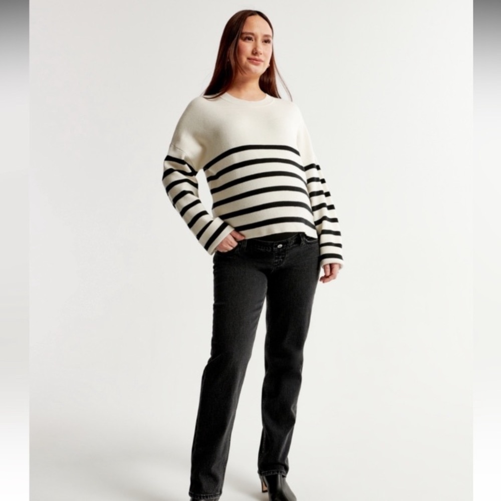 Abercrombie & Fitch Black Maternity the 90s Straight Leg Jeans 28